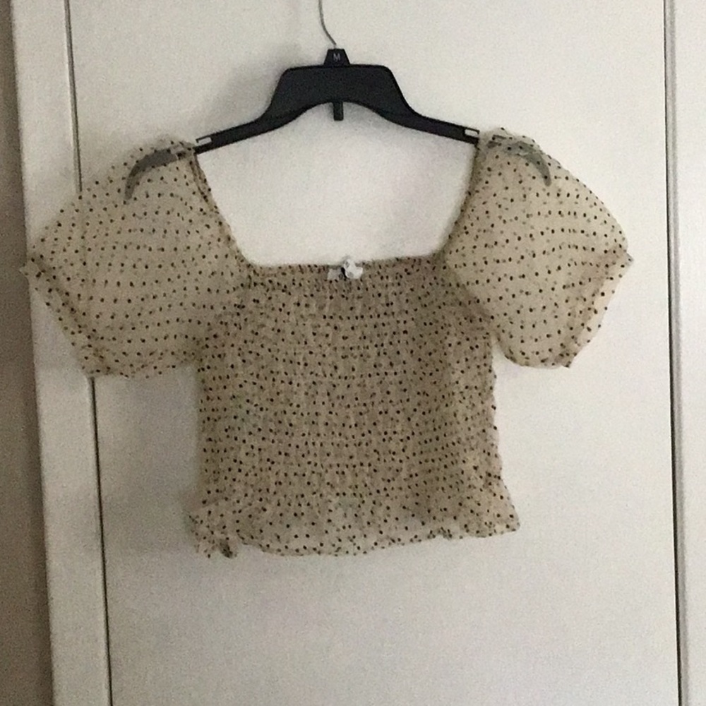 Sheer polka dot top
